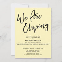 We Are Eloping Yellow Casual Post Wedding Party