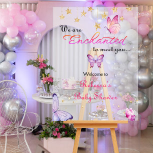 We Are Enchanted To Meet You Butterfly Baby Shower Acrylic Sign