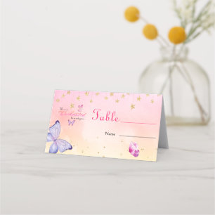We Are Enchanted To Meet You Butterfly Baby Shower Place Card