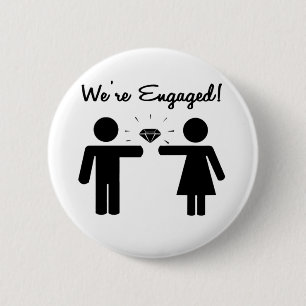 We Are Engaged 6 Cm Round Badge