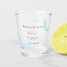 We are engaged blue grey watercolor spiral stylish