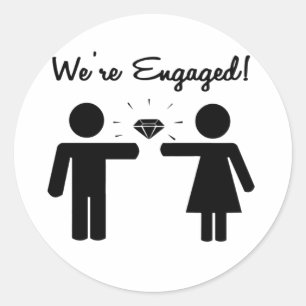 We Are Engaged Classic Round Sticker