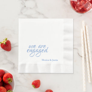 We Are Engaged Cocktail Napkin