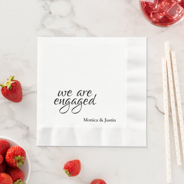We Are Engaged Cocktail Napkin (Insitu)