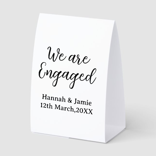 We are Engaged couple name date calligraphystylish (Front)