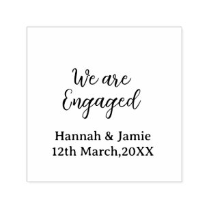 We are Engaged couple name date calligraphystylish Self-inking Stamp