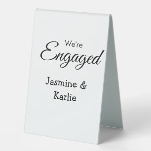We are engaged couple name romantic stylish simple