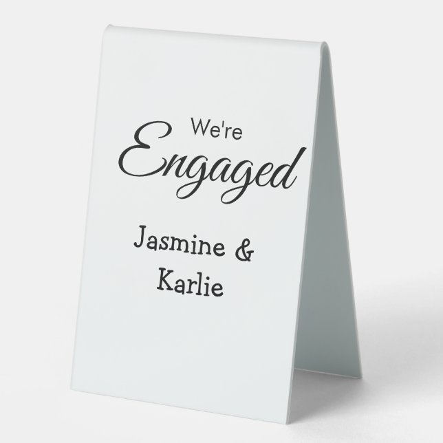 We are engaged couple name romantic stylish simple (Front)