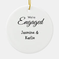 We are engaged couple name romantic stylish simple