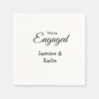We are engaged couple name romantic stylish simple