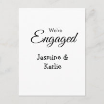 We are engaged couple name romantic stylish simple