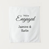 We are engaged couple name romantic stylish simple