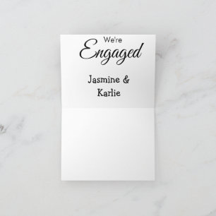 We are engaged couple name romantic stylish simple thank you card