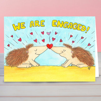 We are engaged! greeting card