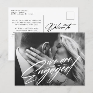 We Are Engaged   Photo Engagement Announcement  Postcard
