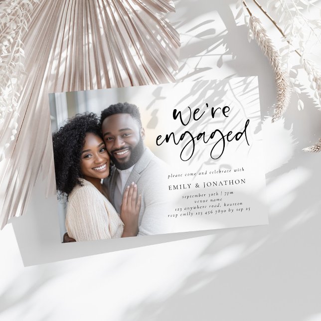 We Are Engaged Photo Overlay Engagement Party Invitation (Creator Uploaded)