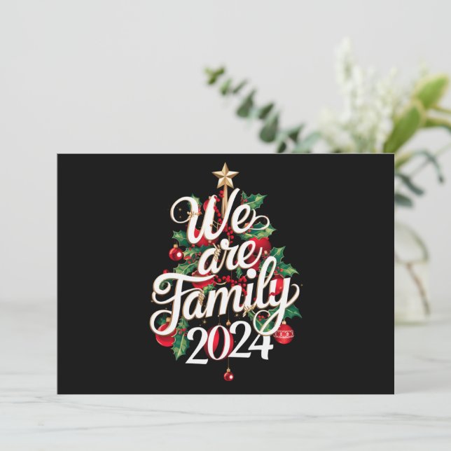 We Are Family Christmas 2024 Matching Pajama  Holiday Card (Standing Front)