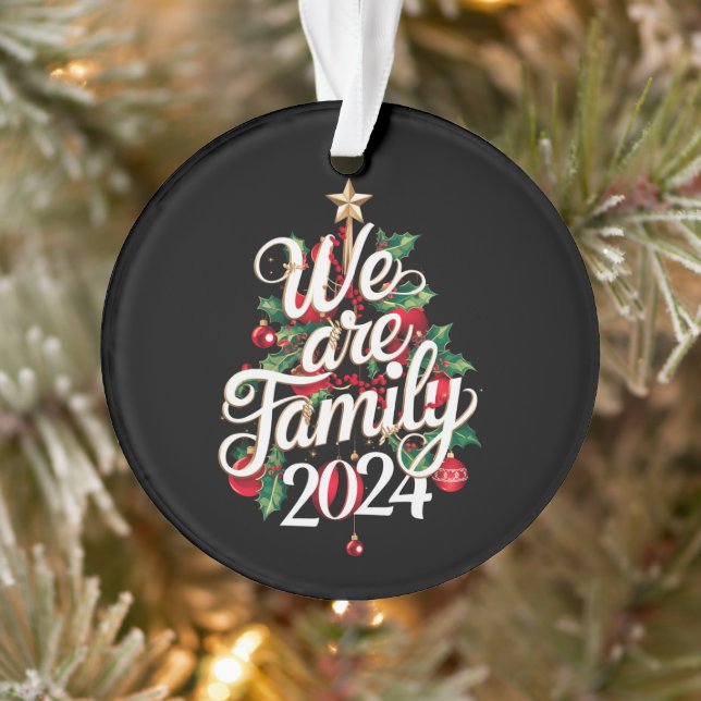 We Are Family Christmas 2024 Matching Pajama  Ornament (Tree)