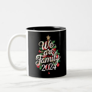 We Are Family Christmas 2024 Matching Pajama Two-Tone Coffee Mug