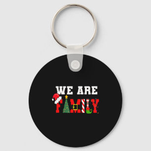 We Are Family Christmas Pajamas Funny Matching Xma Key Ring
