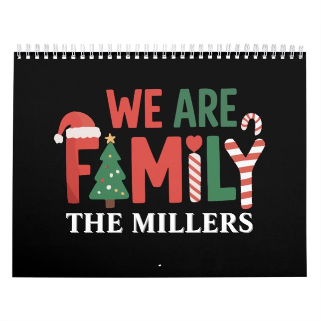 We Are Family Personalised Christmas Family Couple Calendar (Cover)