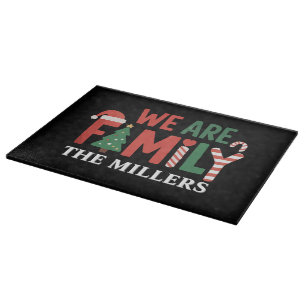 We Are Family Personalised Christmas Family Couple Cutting Board