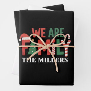 We Are Family Personalised Christmas Family Couple Wrapping Paper Sheet