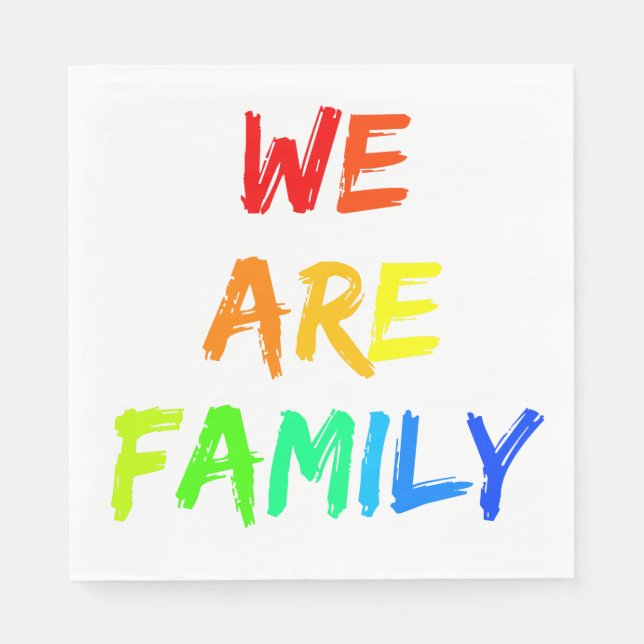 We Are Family Rainbow Adoption, Foster, Blended Napkin (Front)
