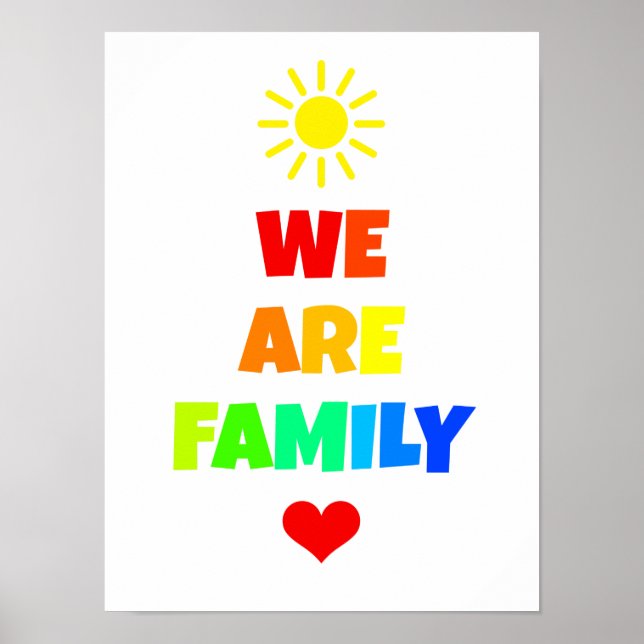 We Are Family Rainbow Sunshine Adoption Design Poster (Front)
