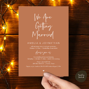We are getting married, Elopement Dinner Dancing Invitation