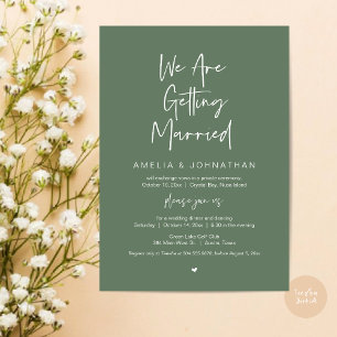 We are getting married, Elopement Dinner Dancing Invitation