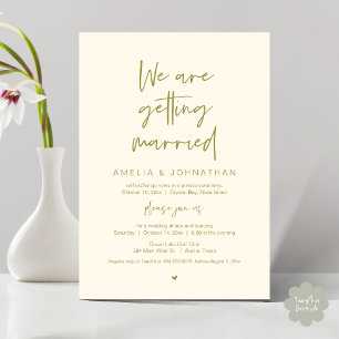 We are getting married, Elopement Dinner Dancing Invitation