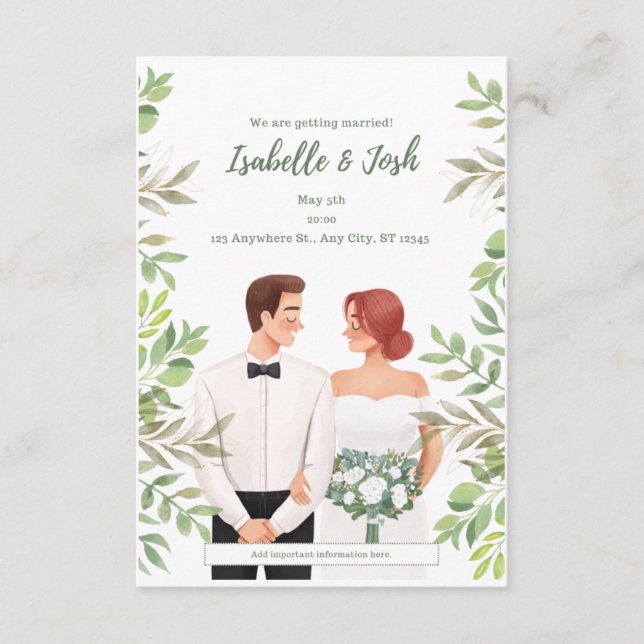 We are getting married! enclosure card (Front)