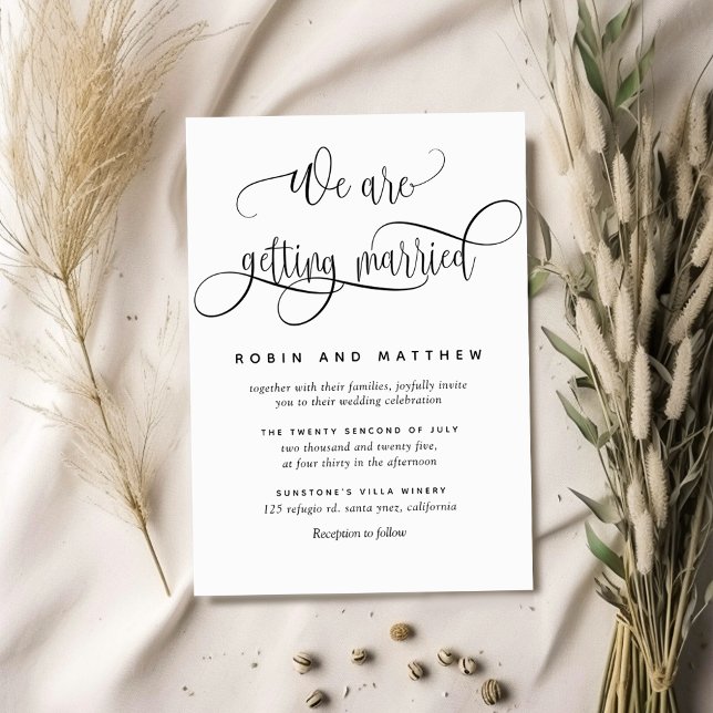 We Are Getting Married Kraft Rustic Modern Wedding Invitation (Creator Uploaded)