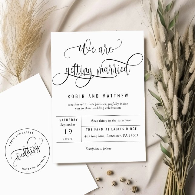 We Are Getting Married Modern Rustic Wedding Invitation (Creator Uploaded)