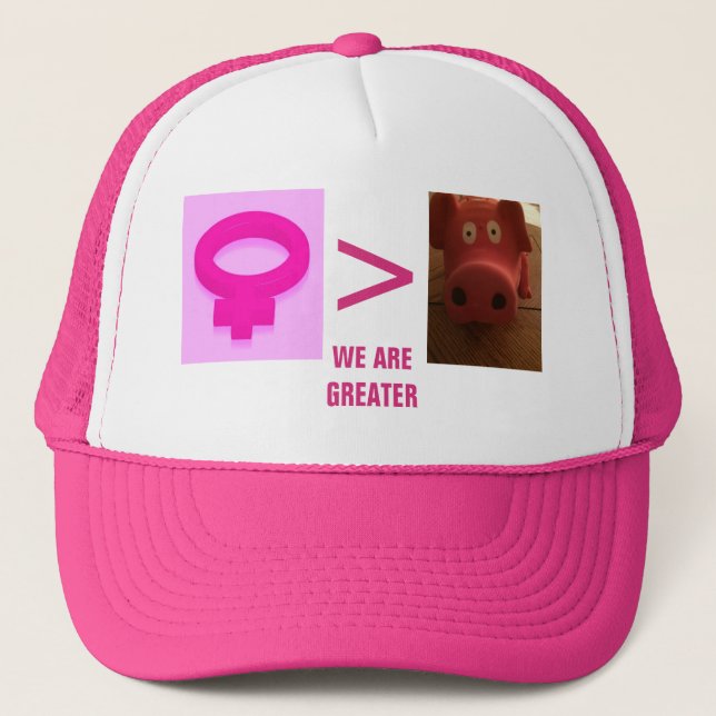 WE ARE GREATER PINK AND WHITE HAT (Front)