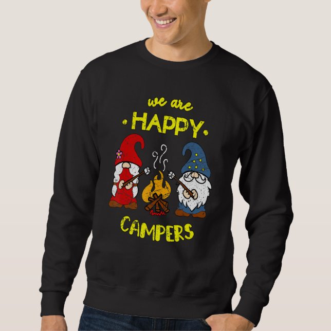 We Are Happy Campers Gnomes Gnome Campfire Couple Sweatshirt (Front)