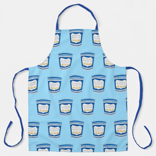 We Are Happy To Serve You NYC Greek Diner Coffee Apron (Front)