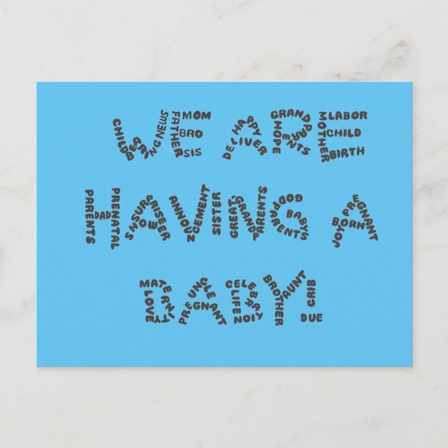 We Are Having a Baby Announcement Postcard (Front)