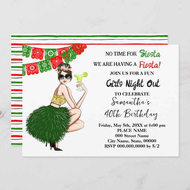 We are Having A Fiesta Birthday Invitation (Front/Back)
