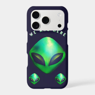 "We Are Here" Green Alien head