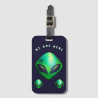 "We Are Here" Green Alien head