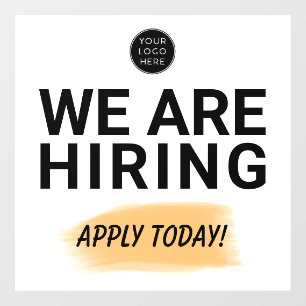 We Are Hiring Apply Today Business Window Cling