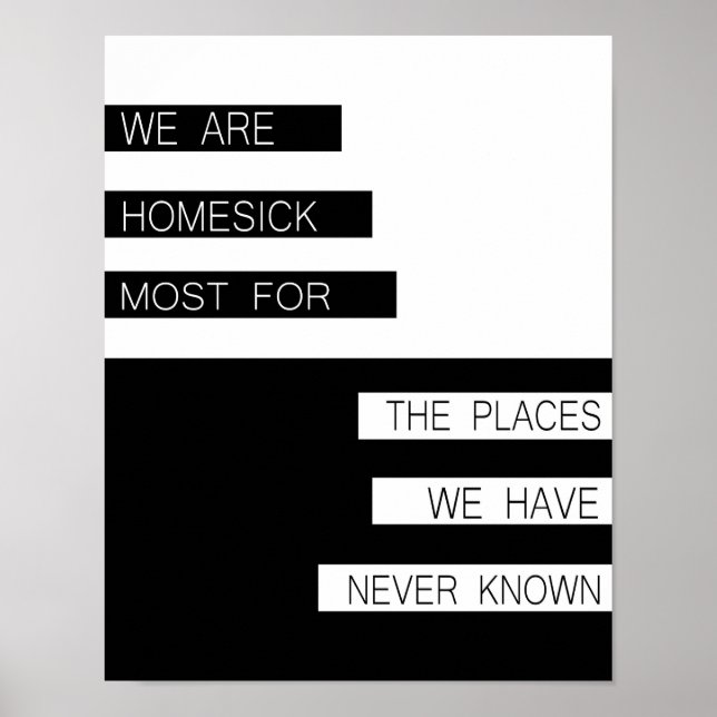 We Are Homesick - Inspirational Quote, Modern Poster (Front)