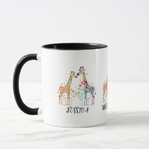 We are in love with 2 giraffes mug design