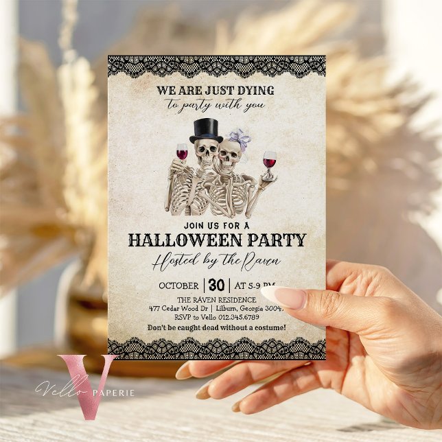 We are Just Dying to Party Family Halloween Dinner Invitation (Creator Uploaded)