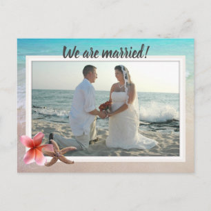 We are married photo marriage newlyweds postcard