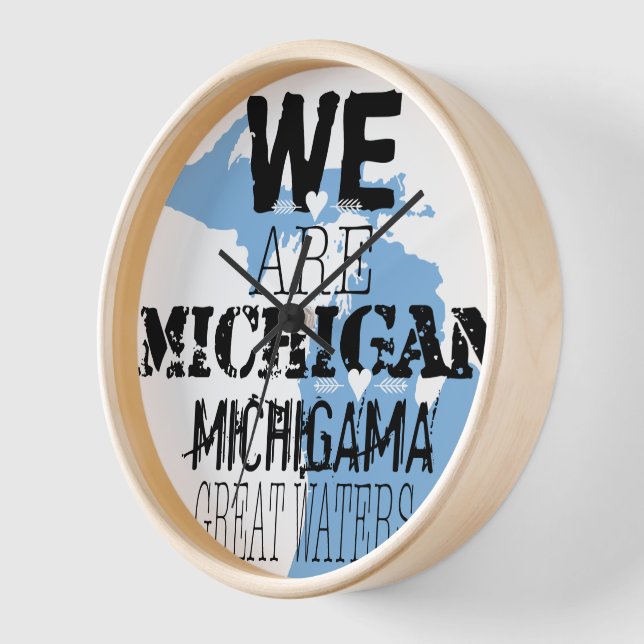 We Are Michigan Michigama Great Waters Wall Clock (Angle)