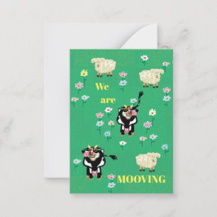 We are mooving cute card