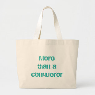 We are more than Conquerors Christian Large Tote Bag